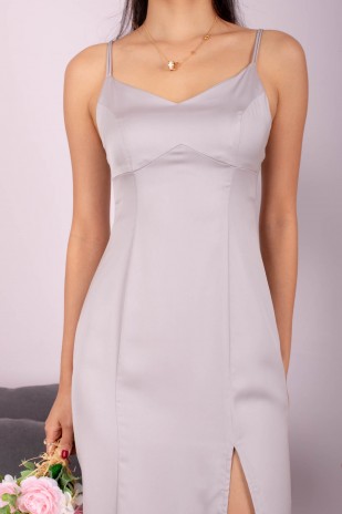 Aydon Double-Strap Slit Dress in Ice Lavender (MY)