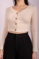 Rihanna Ribbed Cardigan in Sand (MY)