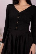 Rihanna Ribbed Cardigan in Black (MY)