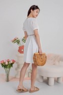 Erine Lace Embroidery Puff Dress in White (MY)