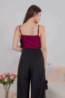 Carterl Cowl Top in Wine (MY)