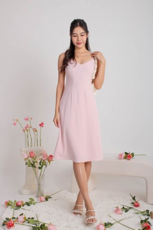 Seth V-Neck Tie-Back Dress in Blush (MY)