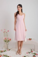 Seth V-Neck Tie-Back Dress in Blush (MY)