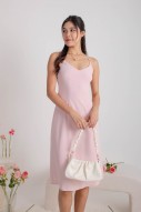 Seth V-Neck Tie-Back Dress in Blush (MY)