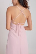 Seth V-Neck Tie-Back Dress in Blush (MY)