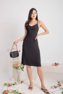 Seth V-Neck Tie-Back Dress in Black (MY)