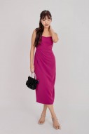 Melodine Side Ruched Dress in Wine (MY)