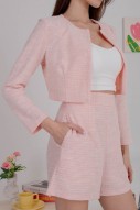 Temptation Tweed Outerwear in Blush (MY)