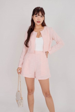 Temptation Tweed Outerwear in Blush (MY)