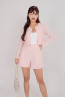 Temptation Tweed Outerwear in Blush (MY)