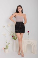 BACKORDERS7: Niko Padded Basic Top in Taupe