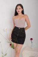 BACKORDERS7: Niko Padded Basic Top in Taupe