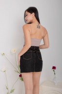 BACKORDERS7: Niko Padded Basic Top in Taupe