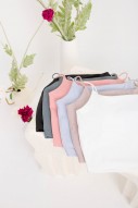BACKORDERS7: Niko Padded Basic Top in Taupe