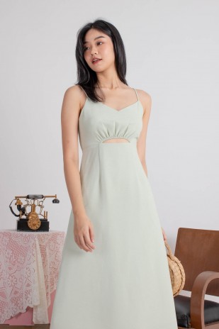Varice V-Neck Cut-Out Dress in Sage (MY)