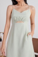 Varice V-Neck Cut-Out Dress in Sage (MY)