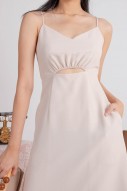 Varice V-Neck Cut-Out Dress in Cream (MY)