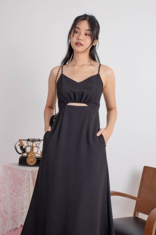 Varice V-Neck Cut-Out Dress in Black (MY)