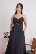Varice V-Neck Cut-Out Dress in Black (MY)