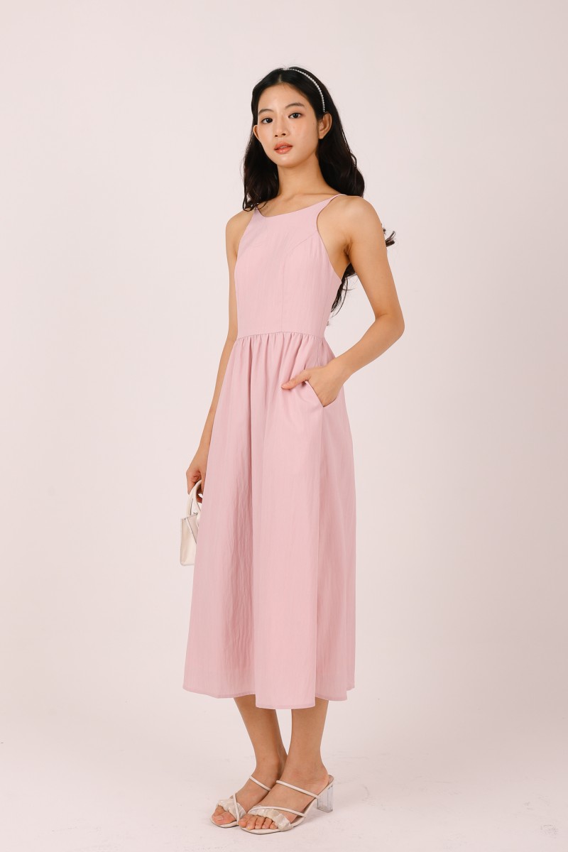 Maelis Sleeveless Flowy Dress in Blush