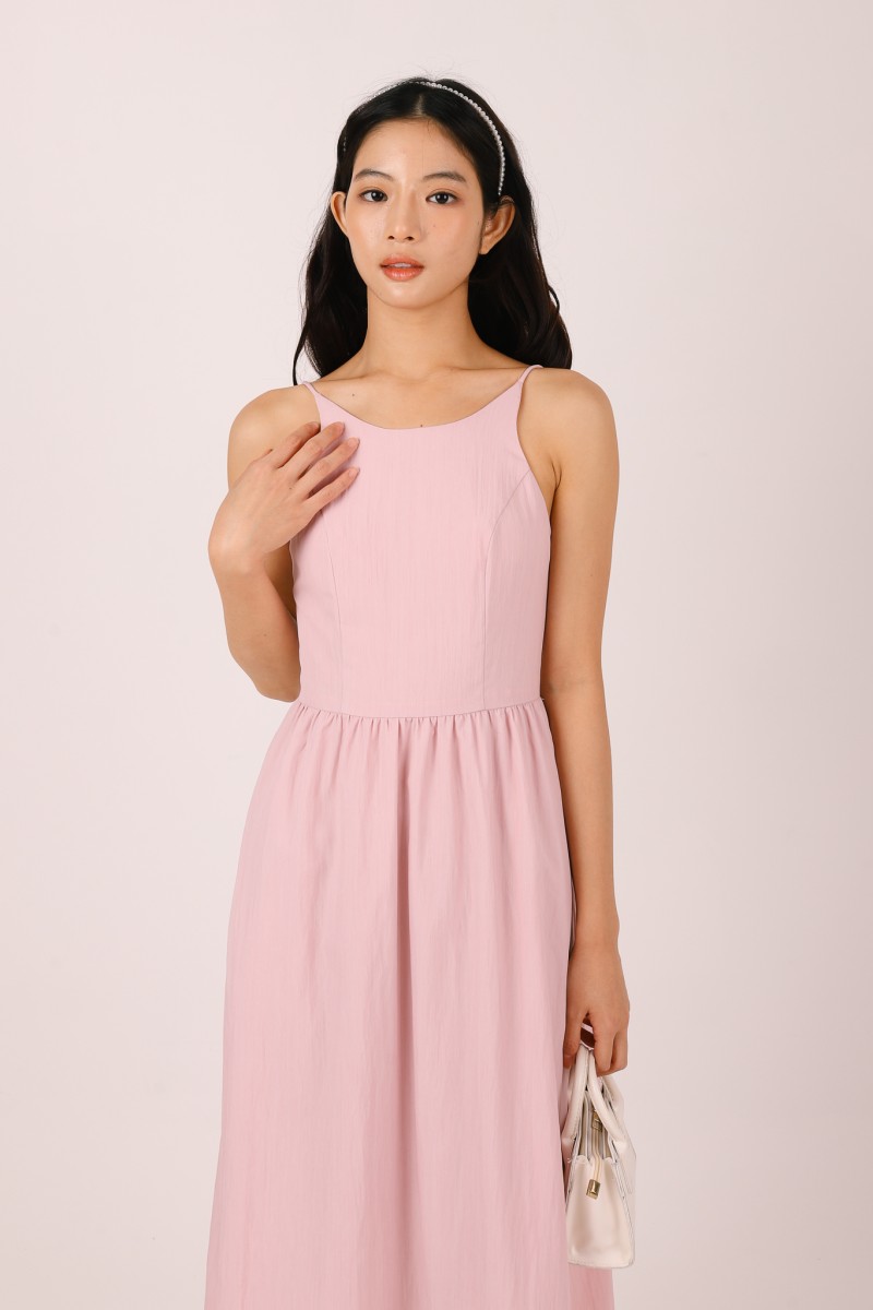 Maelis Sleeveless Flowy Dress in Blush