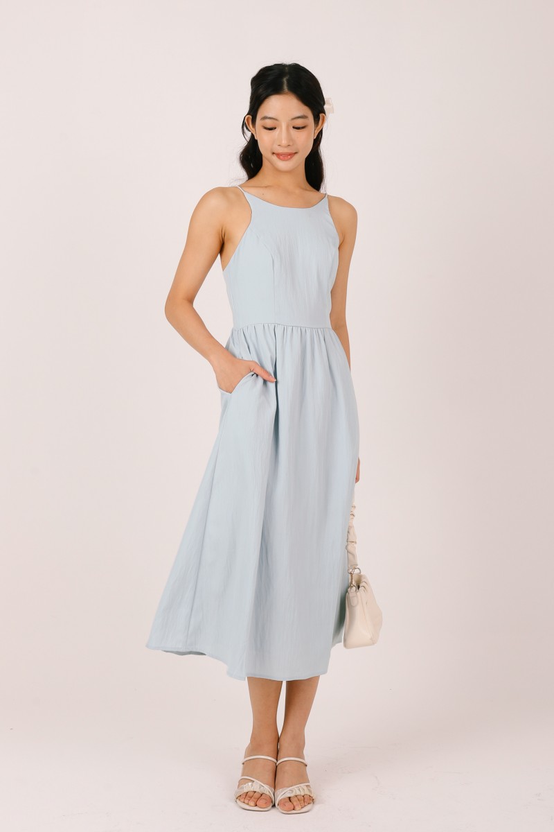 Maelis Sleeveless Flowy Dress in Mist Blue