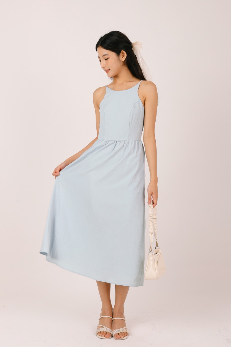 Maelis Sleeveless Flowy Dress in Mist Blue