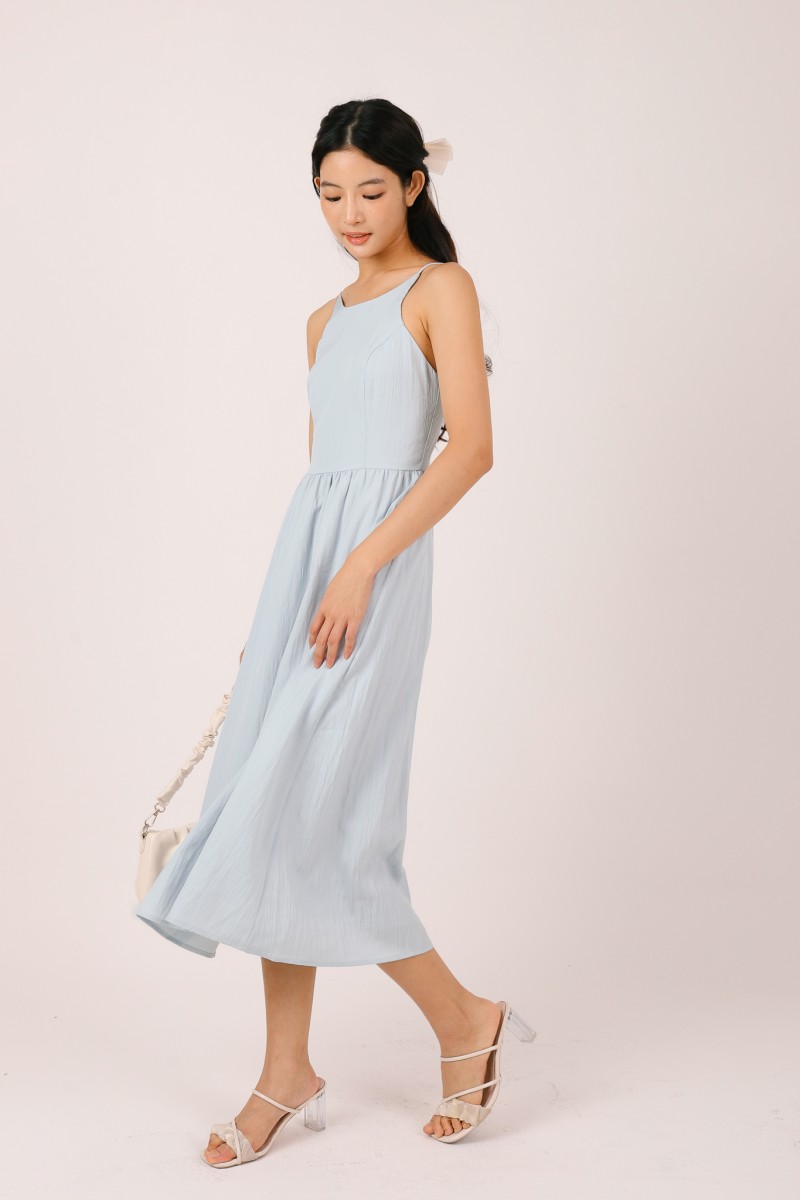 Maelis Sleeveless Flowy Dress in Mist Blue