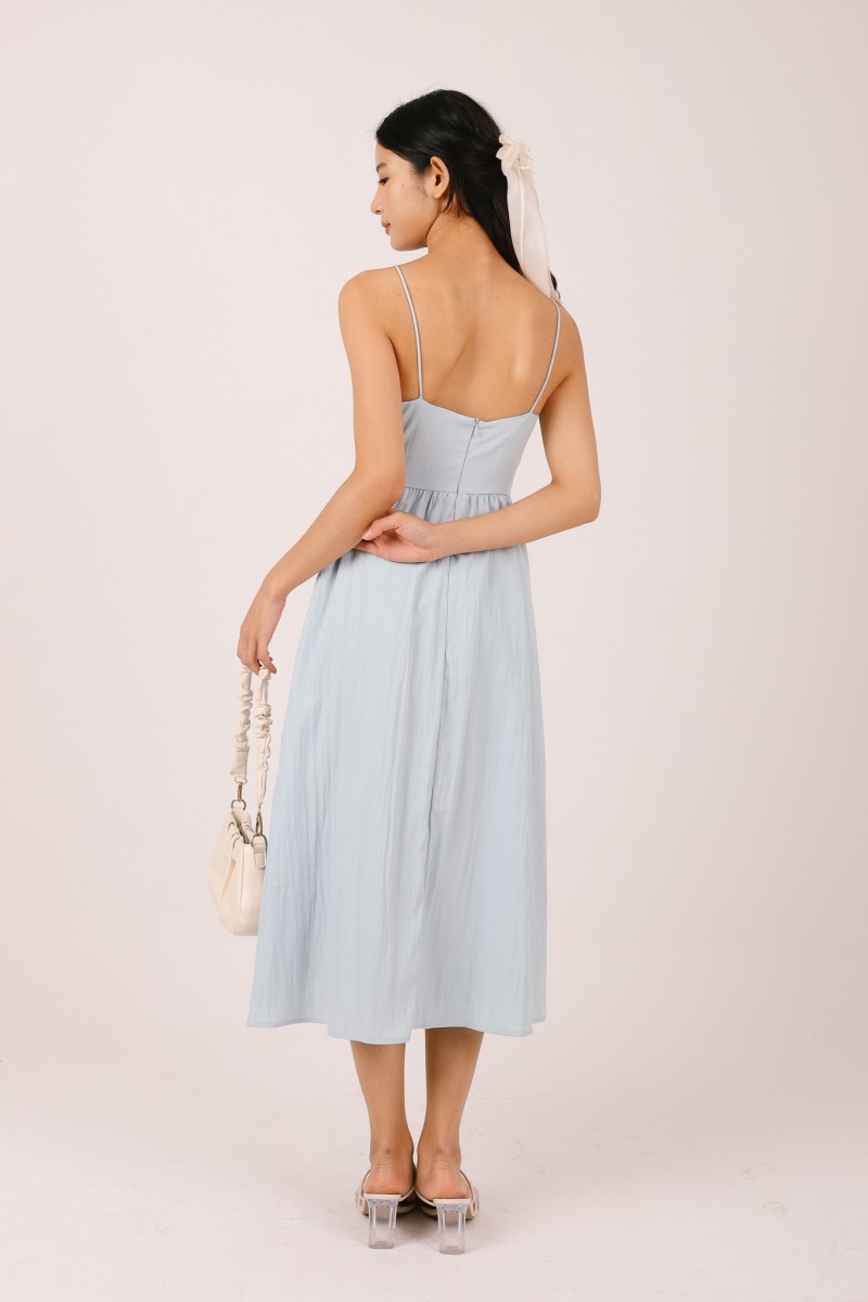 Maelis Sleeveless Flowy Dress in Mist Blue
