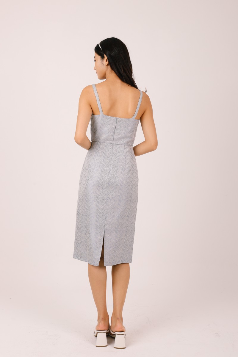 Fernessa Printed Bustier Dress in Steel