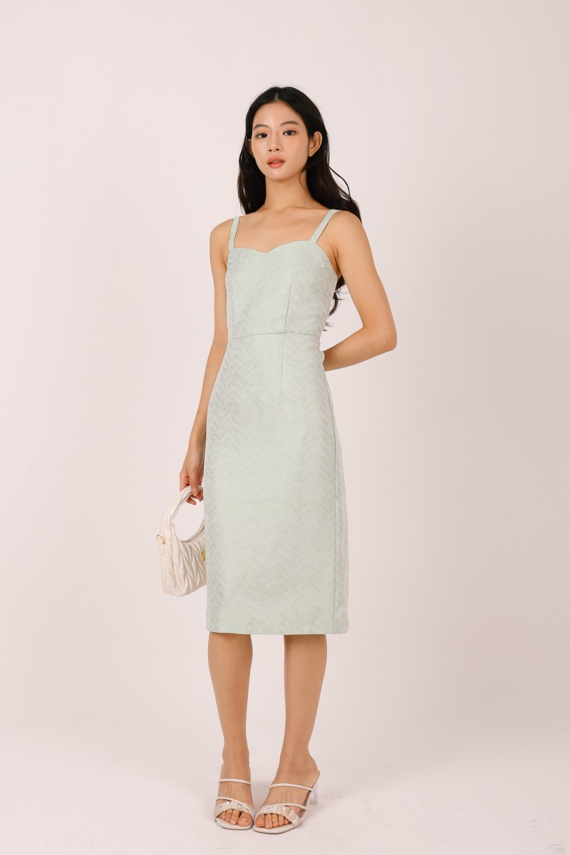 Fernessa Printed Bustier Dress in Sage
