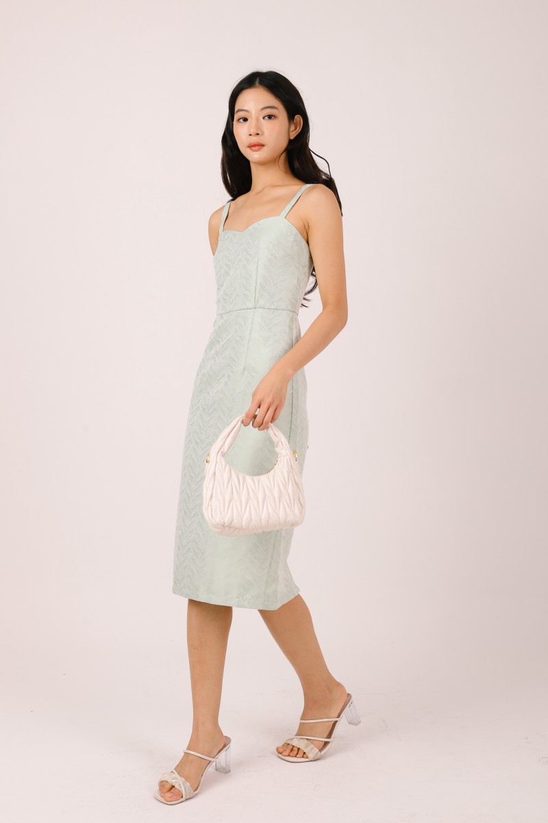 Fernessa Printed Bustier Dress in Sage