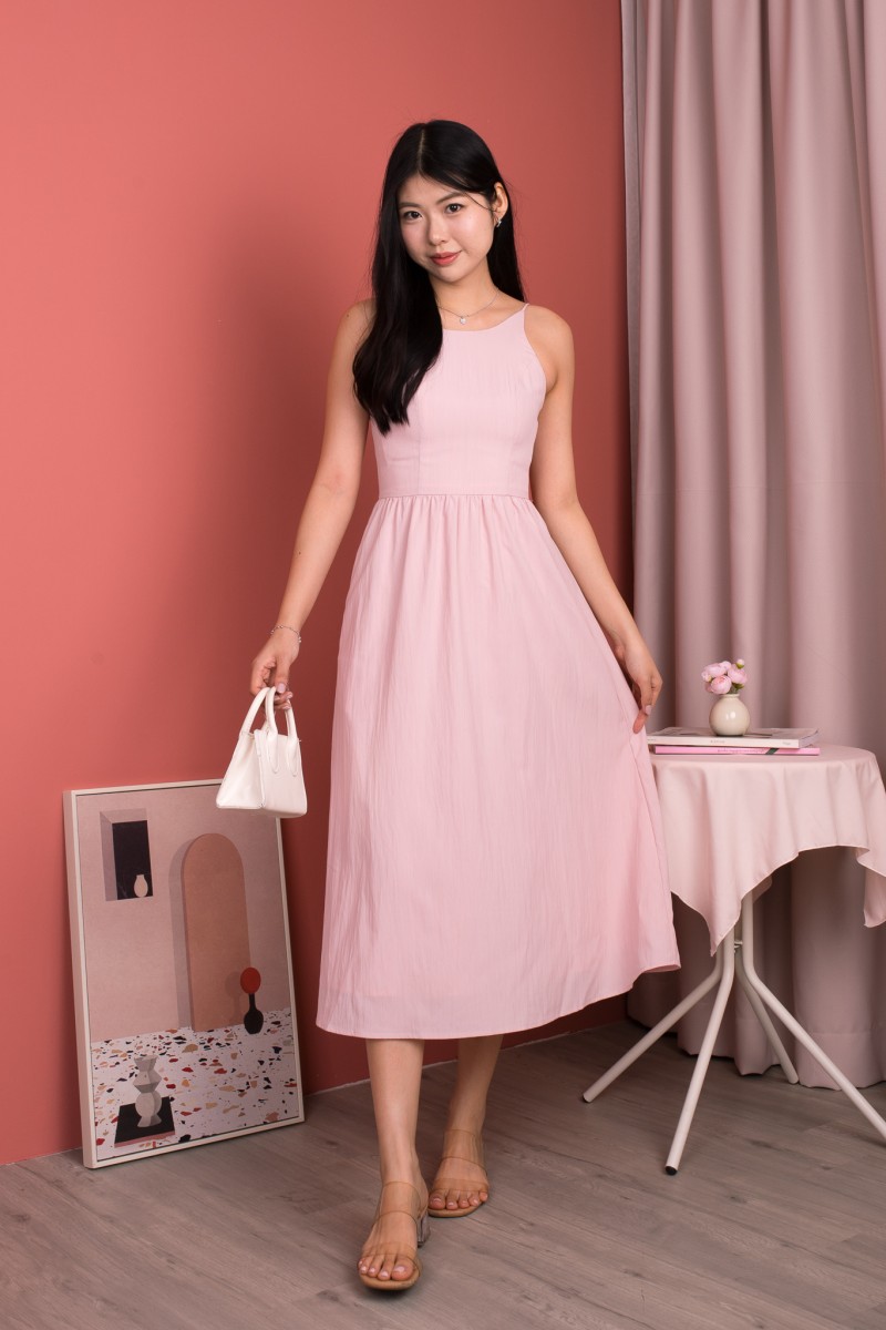 Maelis Sleeveless Flowy Dress in Blush