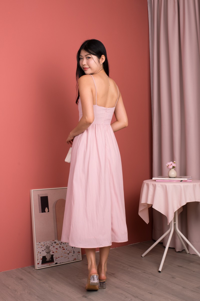 Maelis Sleeveless Flowy Dress in Blush