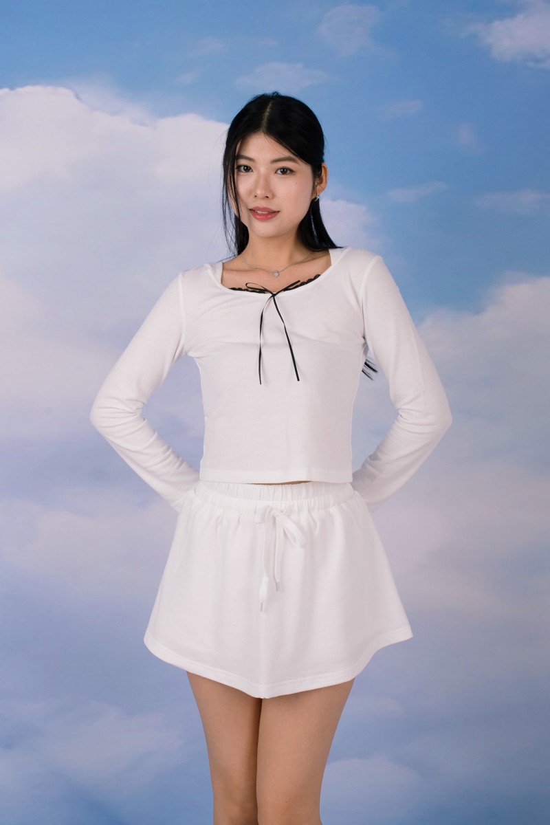 Lilo Lace Tie-Front Loungewear Set in White
