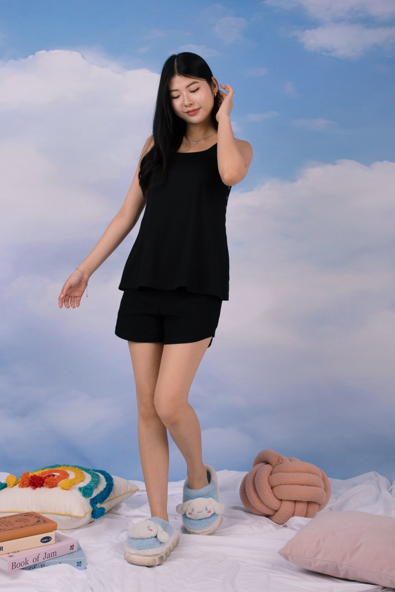 Jodi Padded Lounge Co-Ord Set in Black