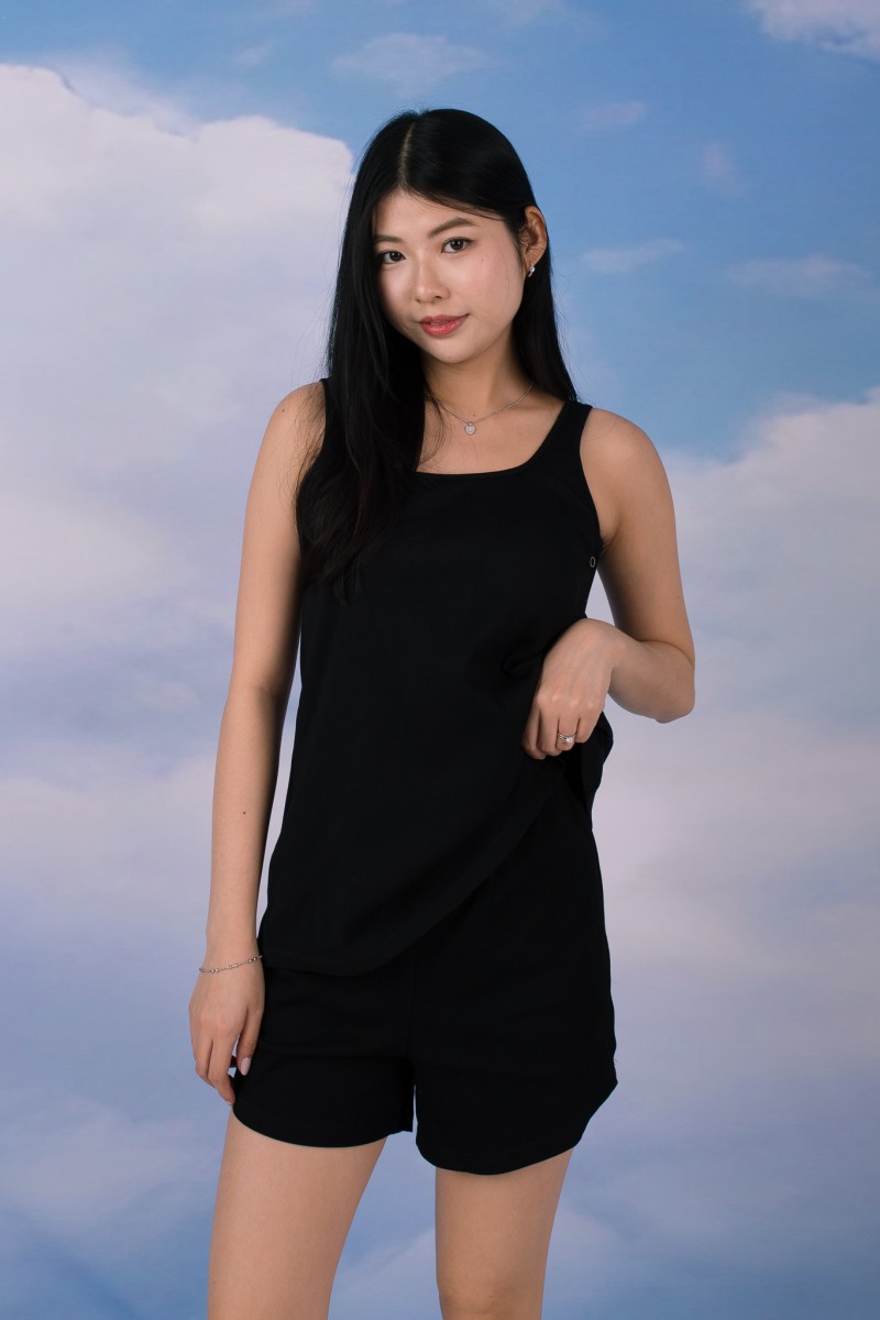 Jodi Padded Lounge Co-Ord Set in Black