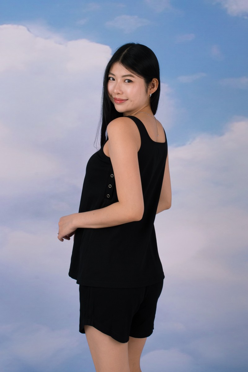 Jodi Padded Lounge Co-Ord Set in Black