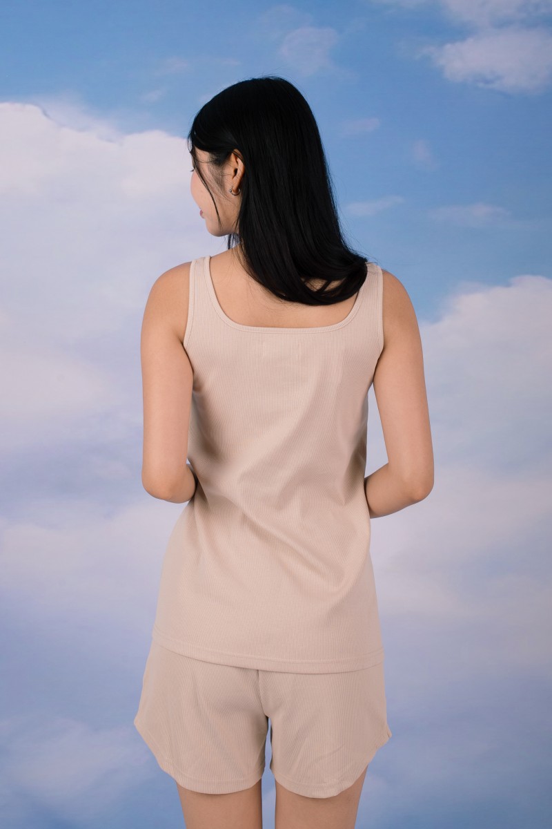 Jodi Padded Lounge Co-Ord Set in Oat