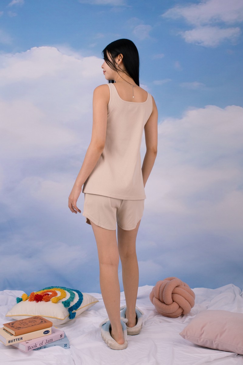 Jodi Padded Lounge Co-Ord Set in Oat