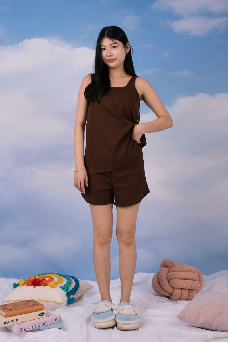 Jodi Padded Lounge Co-Ord Set in Mocha