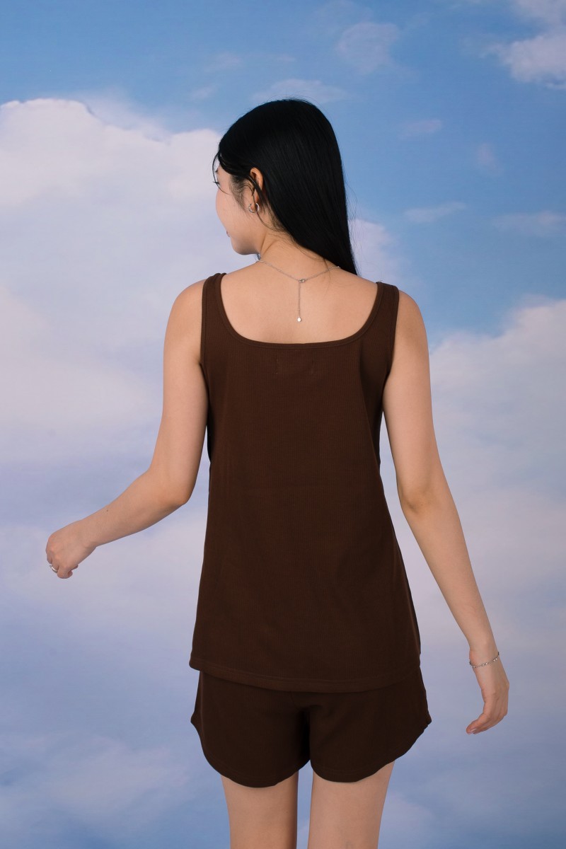 Jodi Padded Lounge Co-Ord Set in Mocha