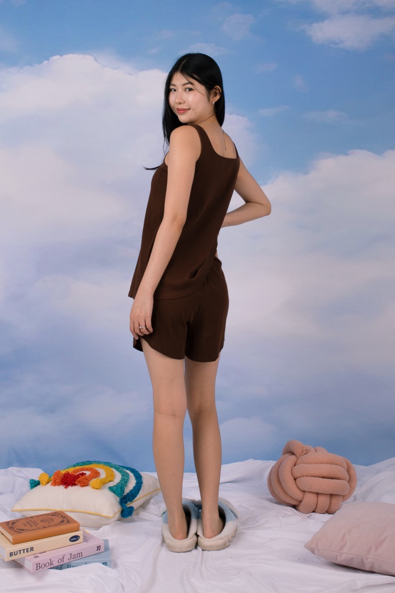 Jodi Padded Lounge Co-Ord Set in Mocha