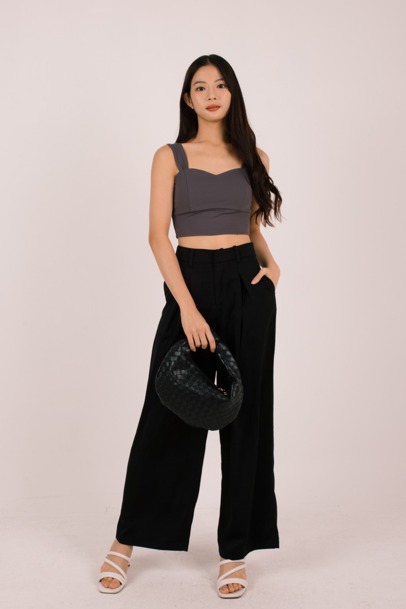 Cirrus Padded Sweatheart Top in Gunmetal