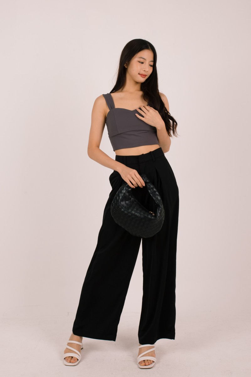 Cirrus Padded Sweatheart Top in Gunmetal