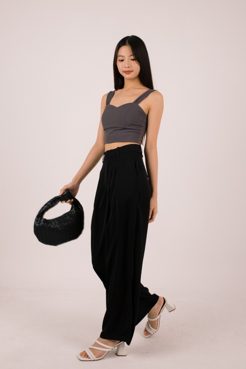 Cirrus Padded Sweatheart Top in Gunmetal