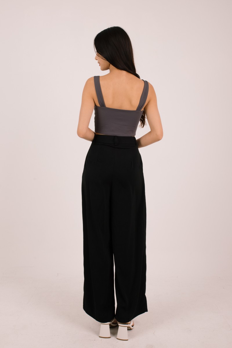Cirrus Padded Sweatheart Top in Gunmetal