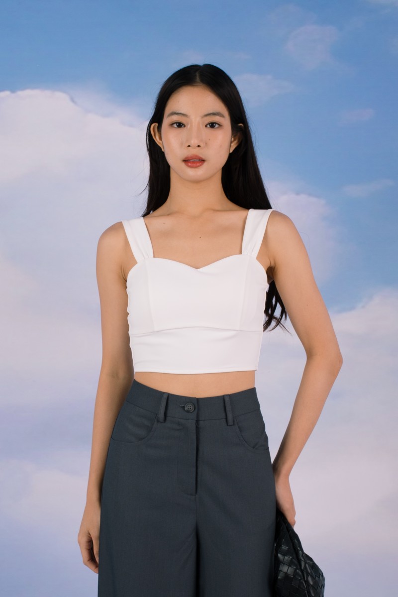 Cirrus Padded Sweatheart Top in White