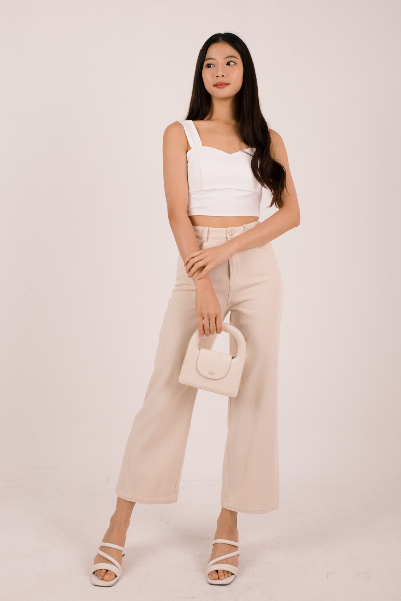 Cirrus Padded Sweatheart Top in White