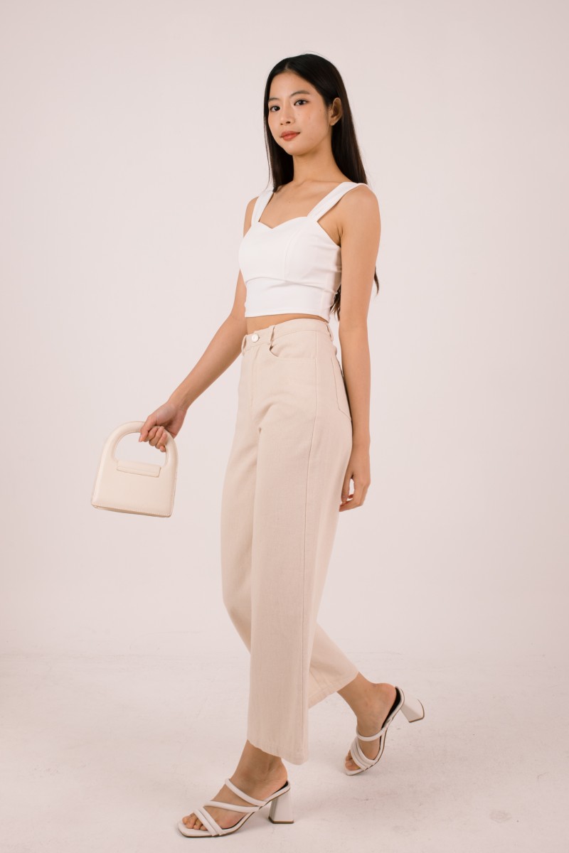 Cirrus Padded Sweatheart Top in White